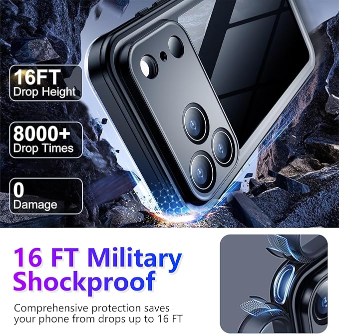 Temdan Compatible with iPhone 17 Pro Max Case, Waterproof Built-in Screen & - Image 3