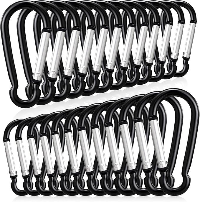 24 PCS Small Carabiner Clips, Spring Snap, Keychains Hooks, Backpacking - Image 8
