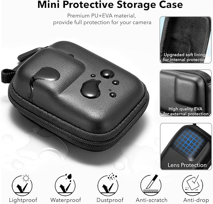 OSMO Action 5 Pro Accessories, PU Portable Mini Carrying Bag Case, Lens Screen - Image 2