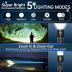 TrixHub Rechargeable Flashlights 3 Pack, Super Bright High Lumens Flash Light - Image 2