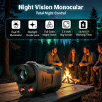 Sheawasy Night Vision Monocular, 2.8" Large Screen, 850nm Dual IR, 8GB Memory - Image 2