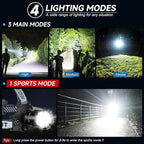 NiaoChao 2Pack Headlamp Rechargeable, 99000 LM Super Bright LED Head Lamp - Image 4