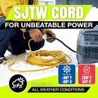 10ft Outdoor/Indoor Extension Cord 3-Outlet 12/3 Gauge Extra Heavy Duty 3 Prong - Image 8