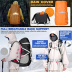 IGOLUMON 60L Hiking Backpack Waterproof Camping Backpack - Image 4