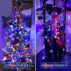 JMEXSUSS 2 Pack Red White and Blue Solar Lights, 200LED 75.5ft Patriot Solar - Image 8
