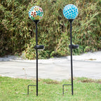 VCUTEKA Solar Garden Lights, Mosaic Solar Light Outdoor Waterproof LED Pathway - Image 6