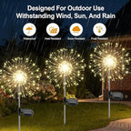 Solar Garden Lights Outdoor, 4 Pack 120 LED Twinkling Firework Lights Decorative - Image 3