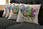 Ambesonne Music Throw Pillow Cushion Case Pack of 4, Illustration of Graffiti - Image 7