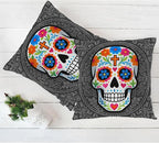 Swono Sugar Skull Set of 2 Square 18x18 Inch Throw Pillow Cover Mexican Day of - Image 5