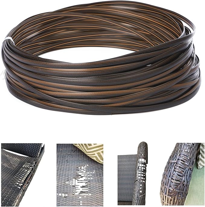 480 Ft Wicker Repair Kit, Plastic Wicker Repair Supplies, Gradient Dark Brown by Laphivieh