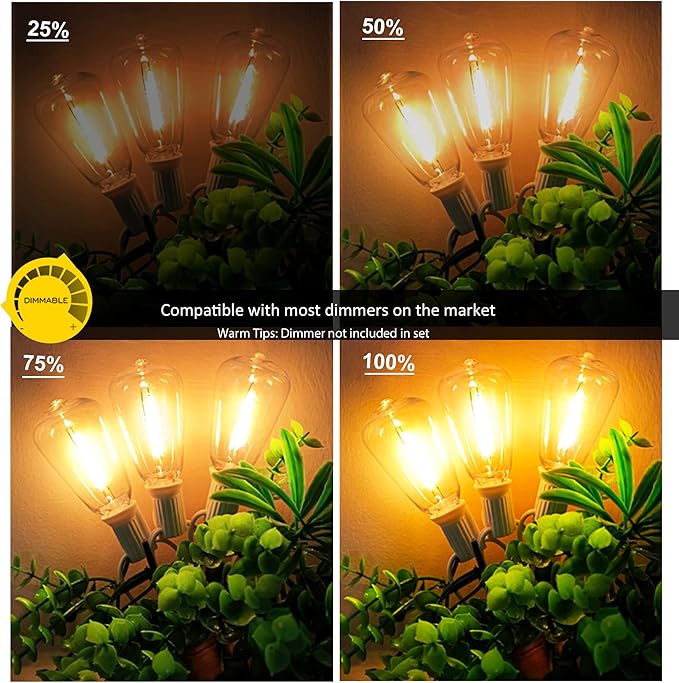 DAMAING Outdoor String Lights 50FT Waterproof, LED Patio Lights Dimmable - Image 4