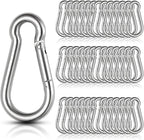 60Pcs Stainless Steel Carabiner Clip Spring-Snap Hook 1/4 in, M6 x 2 3/8 Inch by LISHINE
