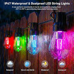 Outdoor String Lights, 200FT Smart RGB+IC Patio Lights - Image 4