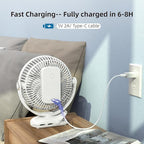 10000mAh 30hrs Rechargeable Clip on Fan, 8 Inch Battery Operated Fan Portable - Image 7
