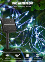 Minetom Solar String Lights for Outside, 33Ft 100 LED Outdoor Solar Fairy Lights - Image 2