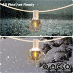 50FT LED G40 Globe String Lights White, Shatterproof Outdoor Patio String - Image 2