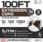 Iron Forge Cable 100ft Brown Outdoor Extension Cord - Image 2