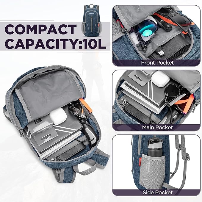 ZOMAKE Ultra Lightweight Packable Backpack 10L, Small Foldable Backpacks Hiking - Image 3