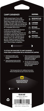 GEAR AID Camp Carabiner for Hanging Camping Towels, Speaker on a 550 Paracord - Image 3