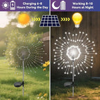 Garden Outdoor Lights, 2 Pack 120 LED Solar Garden Lights Fairy Lights Outdoor - Image 2