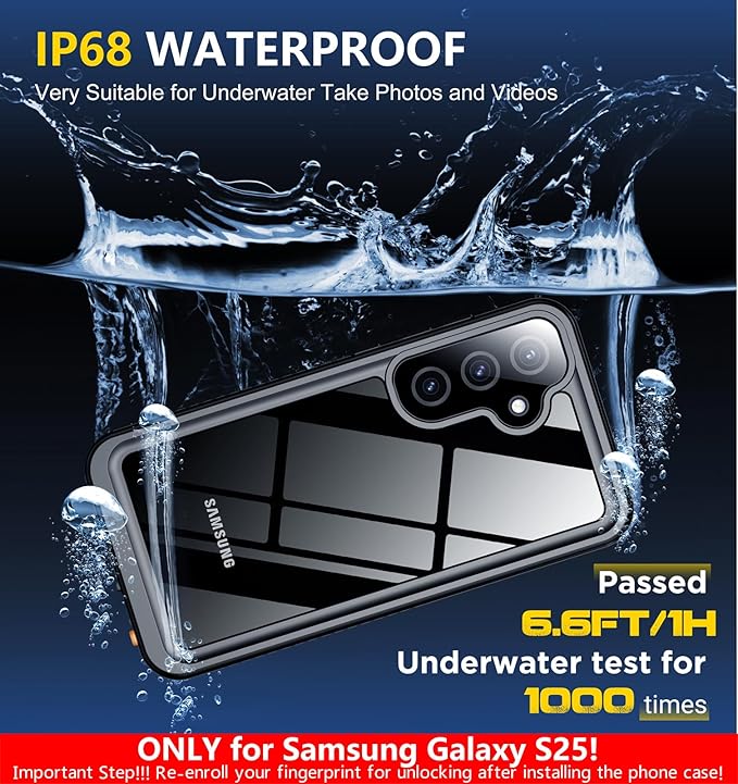 SPIDERCASE Only Designed for Samsung Galaxy S25 Case Waterproof, Built-in Full - Image 4