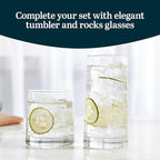 Libbey Cabos 16-Piece Rocks and Tumbler Glasses Set, Angled Glass Cups Set - Image 2