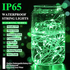 Lakumu Fairy Lights Battery Operated St. Patrick's Day, Rechargeable Copper - Image 3