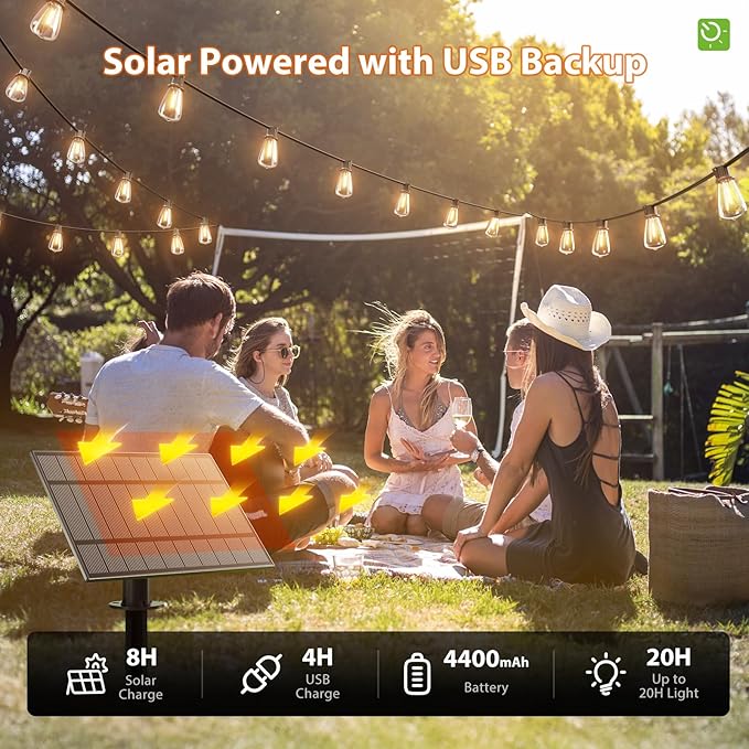 KYY 102FT Solar String Lights Outdoor - Image 6