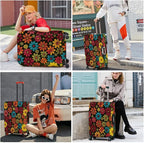 ANNA QUEEN Colorful Flower Luggage Cover, Retro Floral Suitcase Protector - Image 6