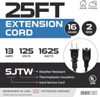 Iron Forge Cable 25 Ft Black Extension Cord, 25 Foot Extension Cord - Image 2