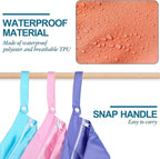 Woanger 10 Pack Wet Dry Bags for Baby Cloth Diapers Waterproof Reusable Travel - Image 4