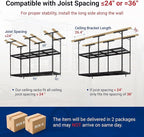 FLEXIMOUNTS 3x8 2-Tier Overhead Garage Storage Rack – Adjustable Heavy Duty - Image 2