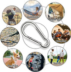 Locking Carabiner Clips, Stainless Steel Spring Snap Hook Locking Carabiner - Image 3