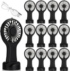Woanger 12 Pcs Mini Handheld Fan Bulk 3 Speed USB Electric Battery Operated by Woanger