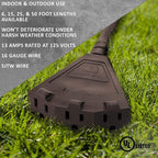 Holiday Lighting Outlet 50-Foot Brown Extension Cord, 3-Prong Indoor & Outdoor - Image 5