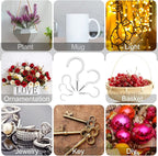 100 PCS Screw in Cup Hooks, 6 Size Vinyl Coated Screw Ceiling Wind Chimes Cup - Image 5