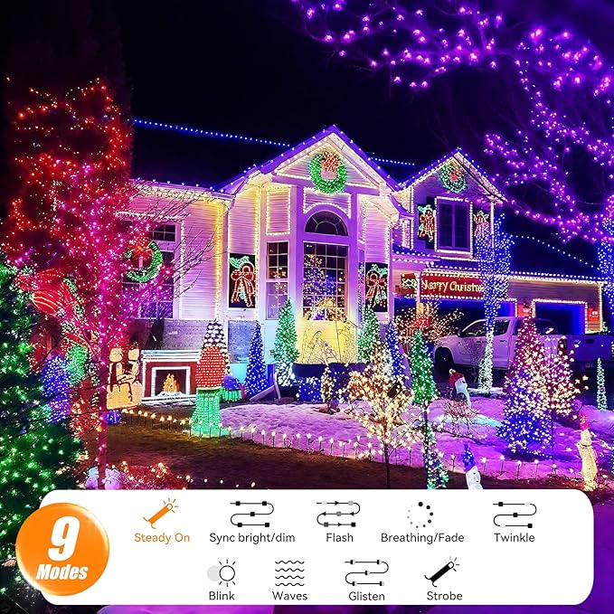 LitHome 33Ft 100 LED Color Changing Christmas String Lights, 35 Colors 9 Modes - Image 6