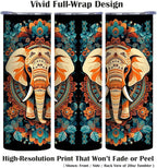 Firmiso 20 oz Tumbler｜Skinny Insulated Travel Mug｜Mandala Elephant Stainless - Image 2
