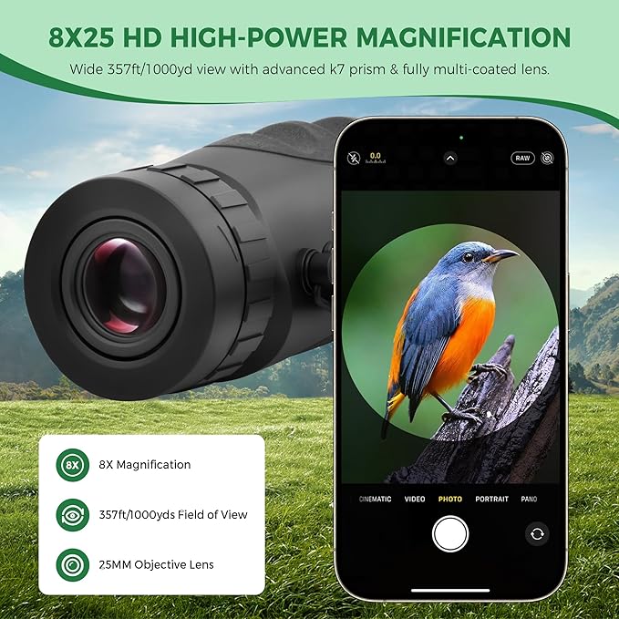 Astromania 8x25 Monocular for Adults, Compact Outdoor Accessory - Image 2