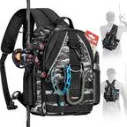 Piscifun Fishing Backpack with Rod Holder, Lightweight Sling Bag Storge Gear by Piscifun