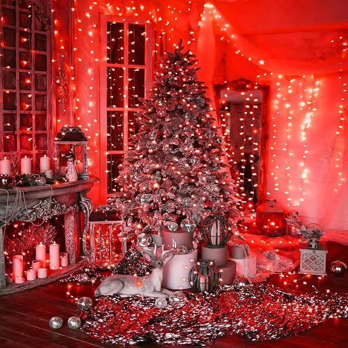 70FT Red String Lights, 210 LED Waterproof Seasonal Fairy Lights - Image 6