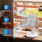 Comfort Zone CZ6D 6" Quiet Portable Indoor 2-Speed Desk Fan - Image 2