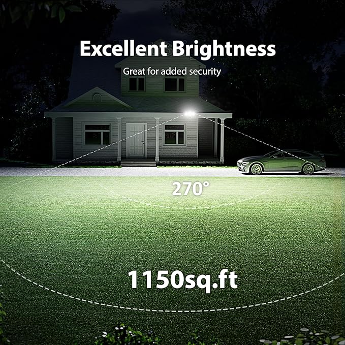 Onforu 3 Pack 75W Motion Sensor Outdoor Lights, 7000lm Dusk to Dawn Flood Light - Image 4