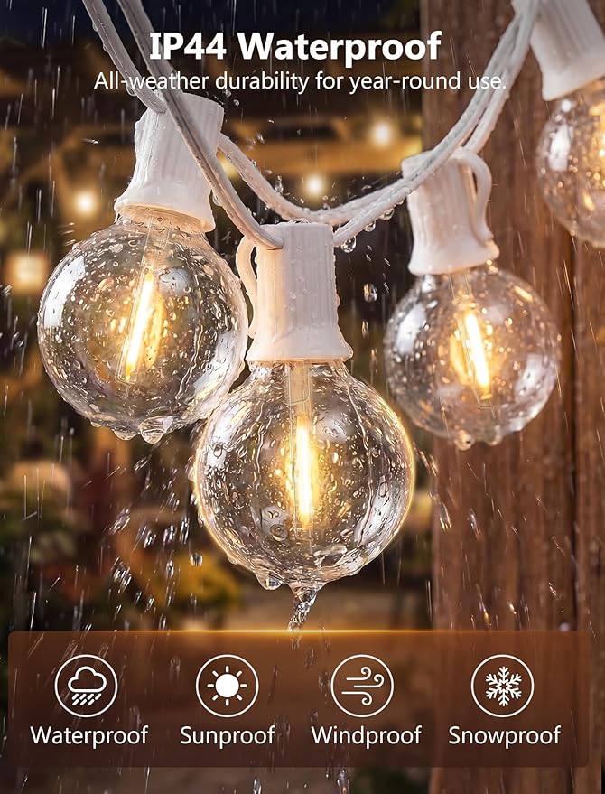 GOOTHY LED Outdoor String Lights Waterproof, 50Ft G40 Globe Patio Light Plug in - Image 3