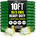 10ft Outdoor/Indoor Extension Cord 10/3 Gauge Ultra Heavy Duty 3 Prong SJTW by LifeSupplyUSA