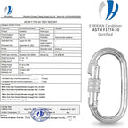 Oval Indoor Outdoor Climbing Carabiner, 25 KN Screw Locking Heavy Duty Safety - Image 3