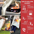 Fire Blanket for Kitchen and Home, Fiberglass Emergency Fire Blanket, 2 Pack - Image 3