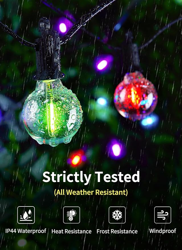 Brightown Outdoor String Lights 29 Feet G40 LED Patio Lights, 13 Plastic Edison - Image 3