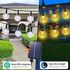 Joomer Solar String Lights Outdoor, 65FT 100LED Globe String Lights 8 Lighting - Image 2