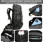 75L Hiking Backpack with Rain Cover Waterproof Camping Backpack Shoes Warehouse - Image 5